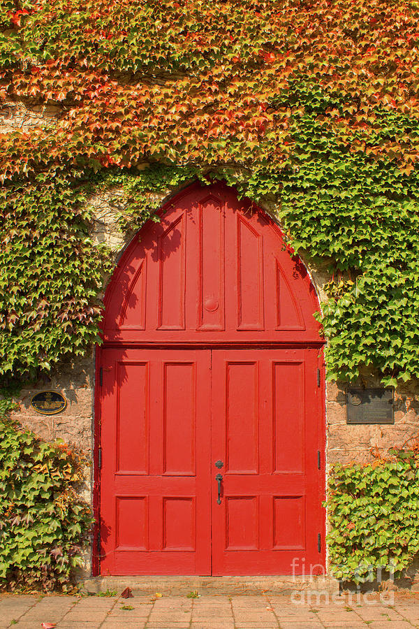 Barton Stone United Church Door in Autumn Photograph by Barbara McMahon