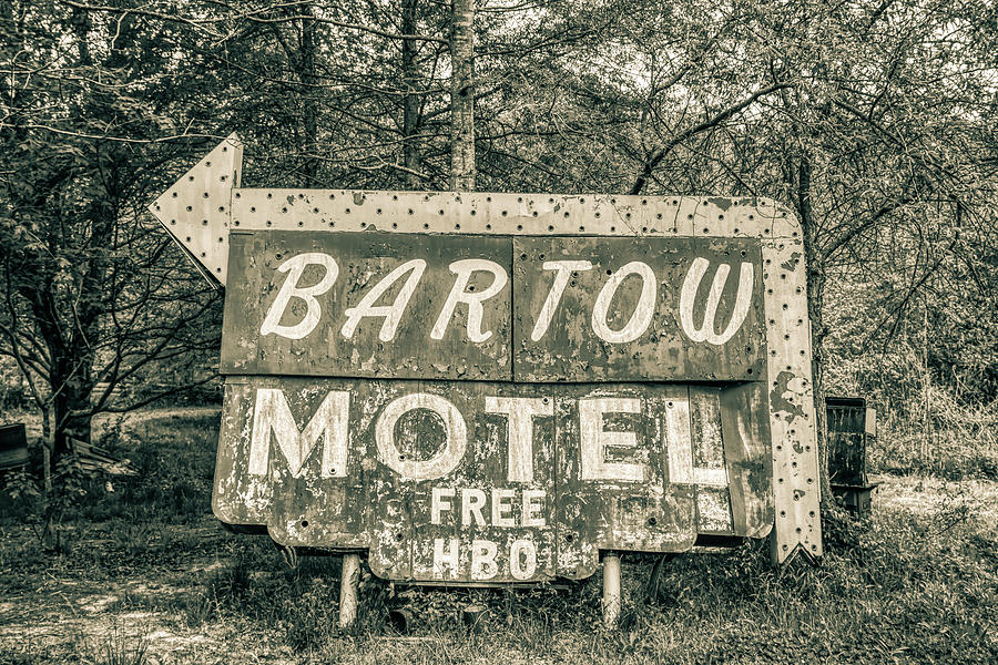 Bartow Motel Sign at Old Car City in White, Georgia  Photograph by Peter Ciro