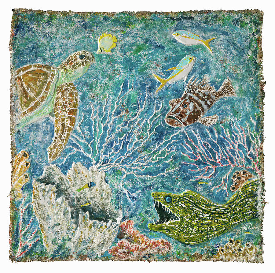 Coral Reef Bas Relief  Painting by Danielle Perry