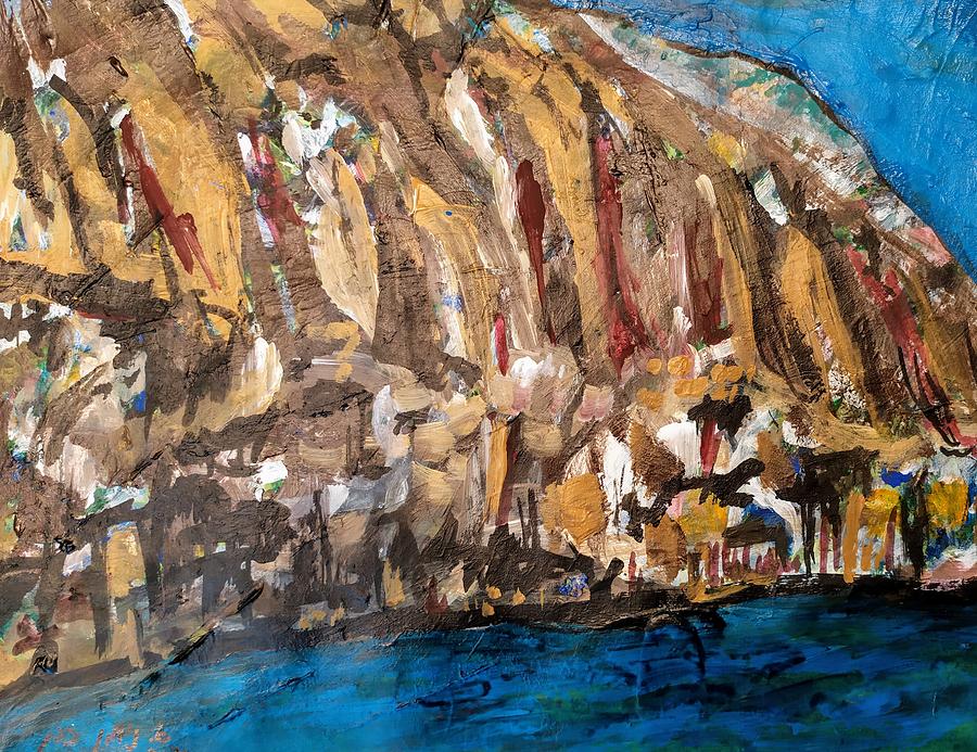 Basalt Pillars in the Golan Painting by Esther Newman-Cohen