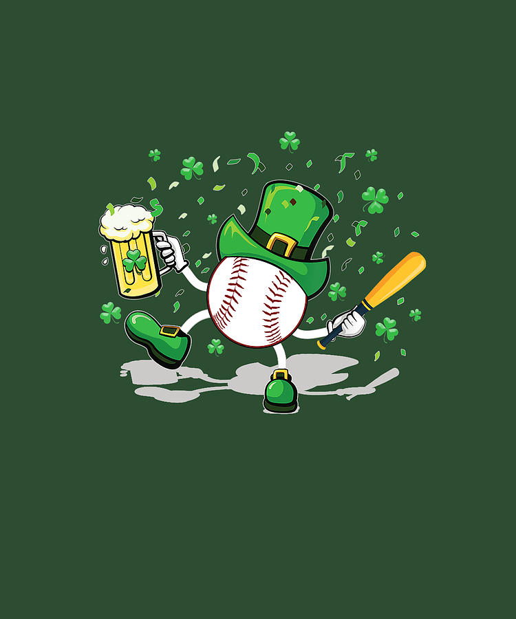 Baseball _ Beer St Patricks Day Men Catcher Pitcher Shamrock T-Shirt  Digital Art by Julie Hurst - Pixels