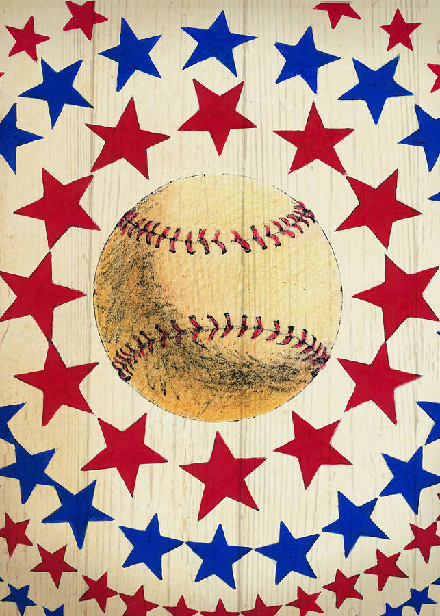 Baseball Ball Poster American Vintage Tapestry - Textile By Matthews ...