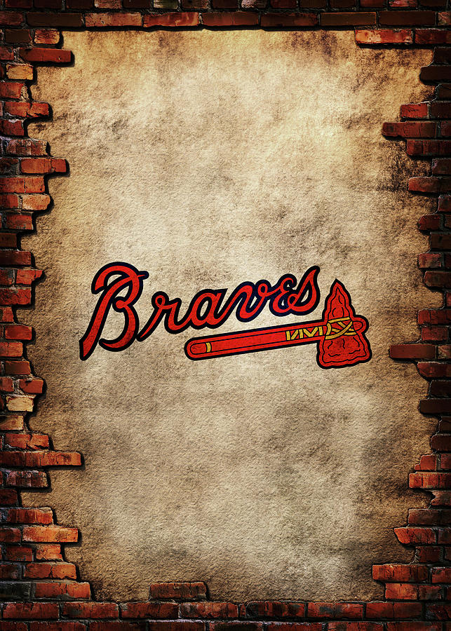 Baseball Brick Art Baseball Atlanta Braves Drawing by Leith Huber