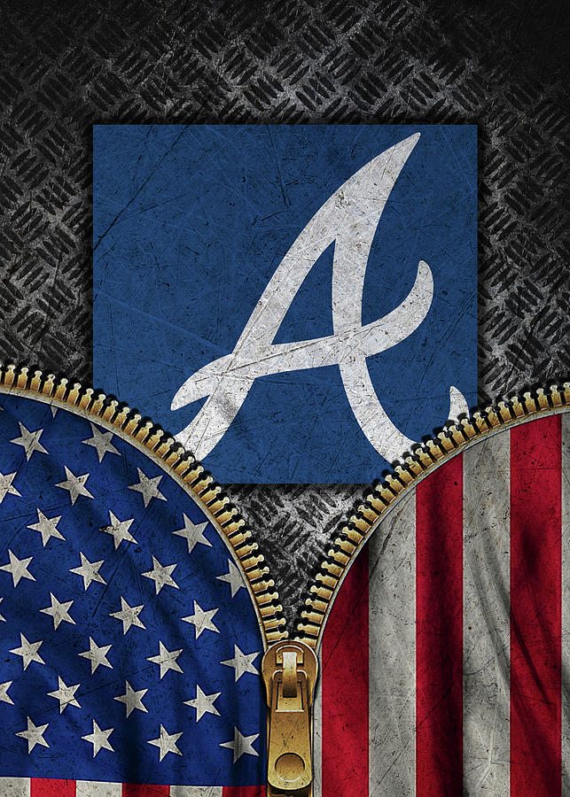 atlanta braves american flag wallpaper
