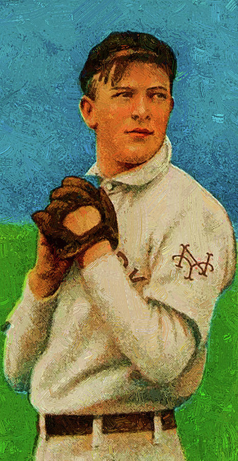 Baseball Game Cards Of Sweet Caporal Christy Mathewson Dark Cap Oil Painting Painting