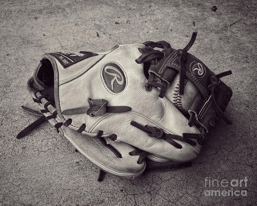Baseball Glove and Ball in Sepia Photograph by Leah McPhail