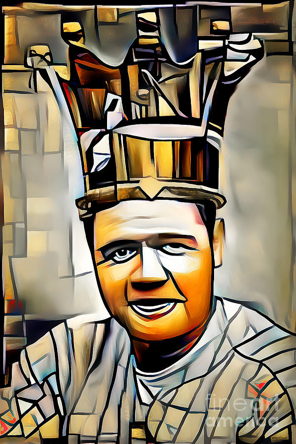 Baseball King Babe Ruth in Vibrant Contemporary Cubism Colors 20210518 Photograph by Wingsdomain Art and Photography