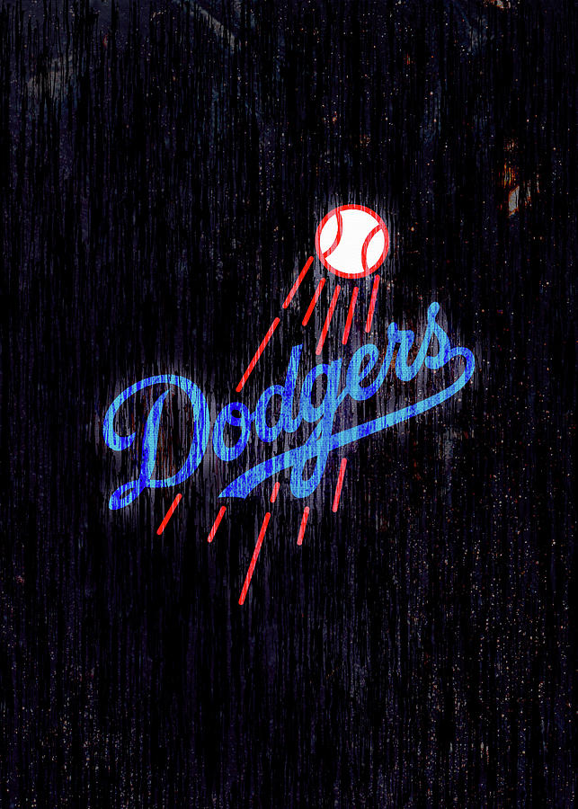 Skull Baseball Los Angeles Dodgers by Leith Huber