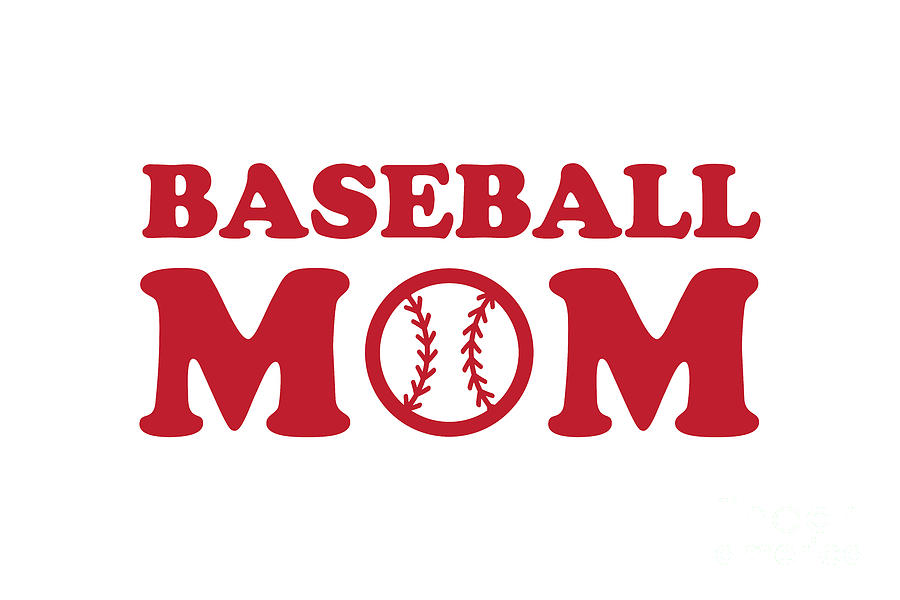 Baseball Mom Red Digital Art
