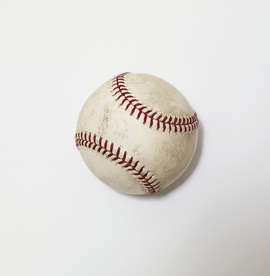 Baseball on white background, close-up Photograph by Mark Weiss