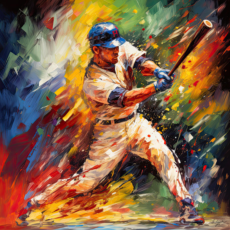Baseball Digital Art - Baseball Passion - Baseball Colorful Art by Lourry Legarde