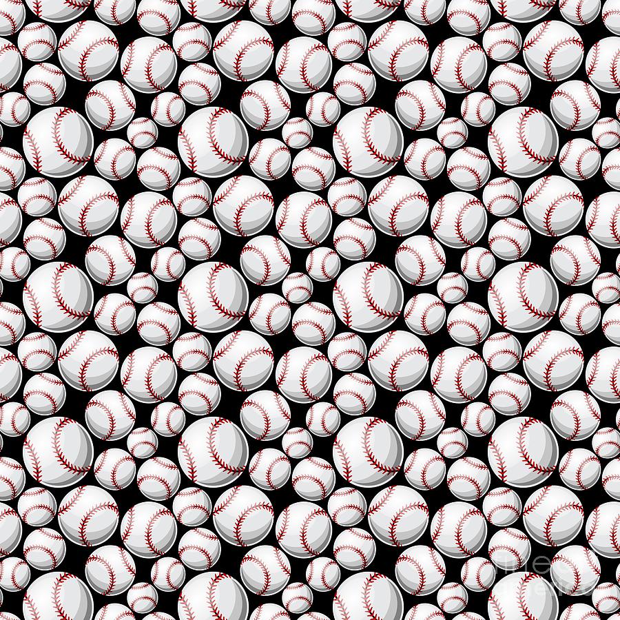 Baseball Pattern, Baseball Lover, Sports Design Digital Art by Amusing DesignCo