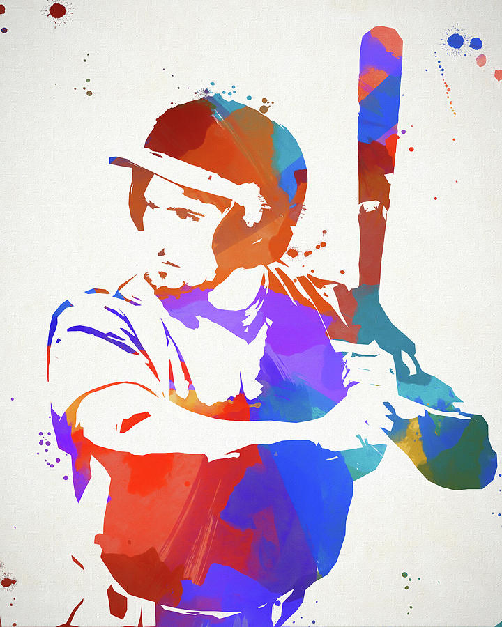 Baseball Player Color Splash 3 Painting by Dan Sproul
