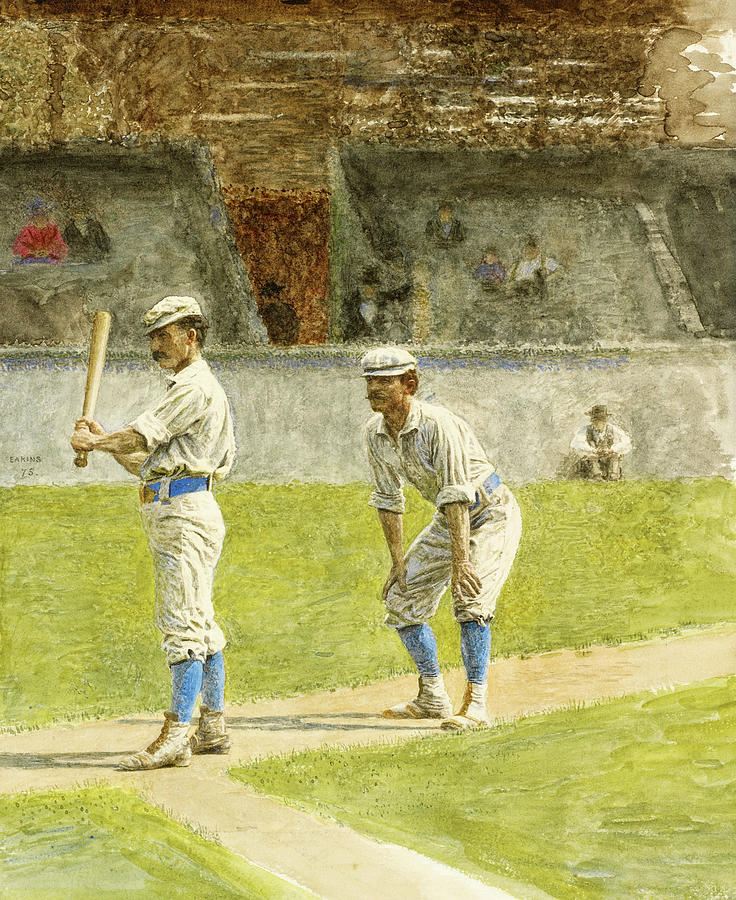 Baseball Painting - Baseball Players Practicing, 1875 by Thomas Eakins