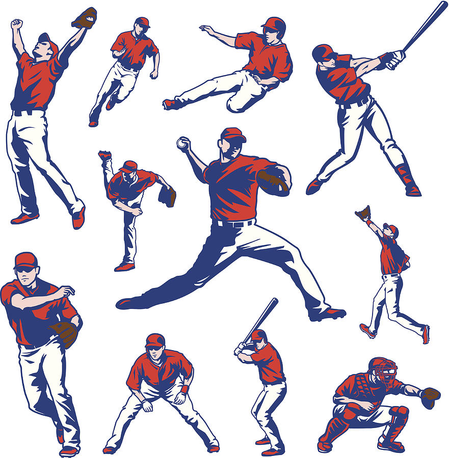 Baseball Players Set Drawing by Yu22