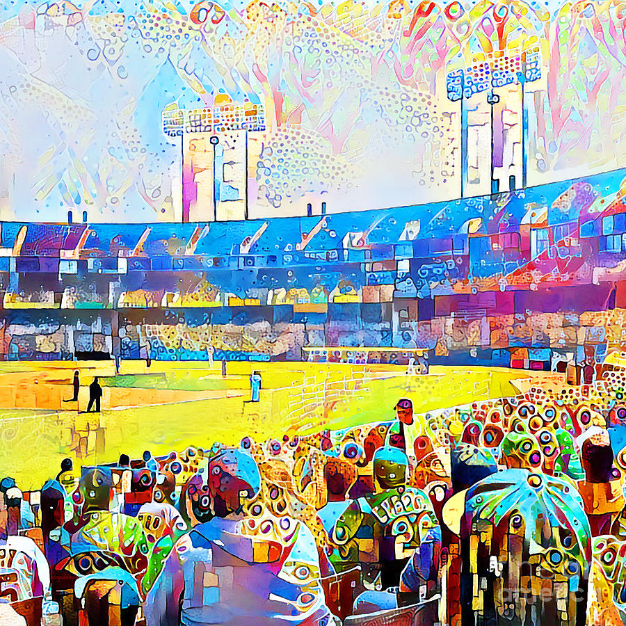 Baseball The All American Pastime in Contemporary Vibrant Color Motif 20200428 square Photograph by Wingsdomain Art and Photography
