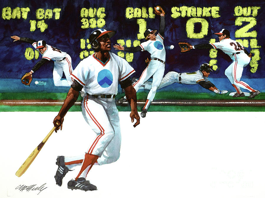 Baseball Painting by Tom McNeely