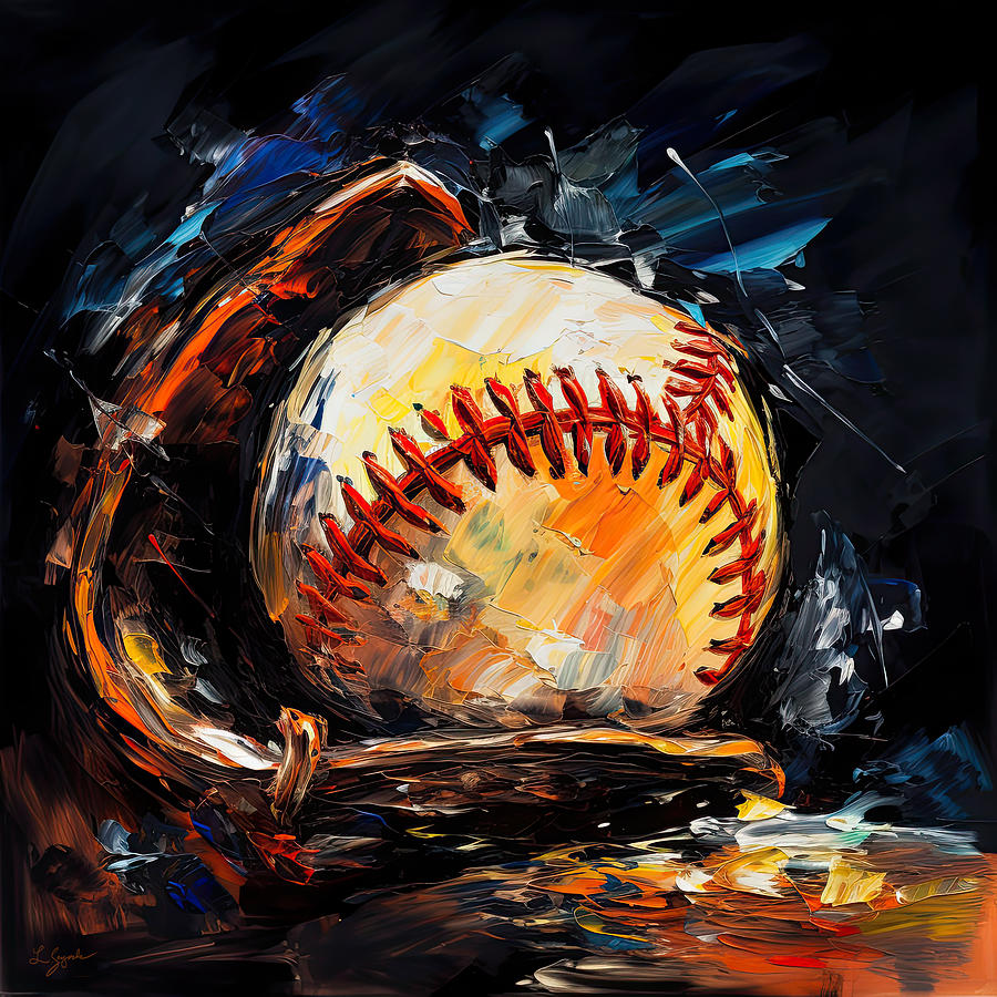 Baseball Digital Art - Baseball V by Lourry Legarde