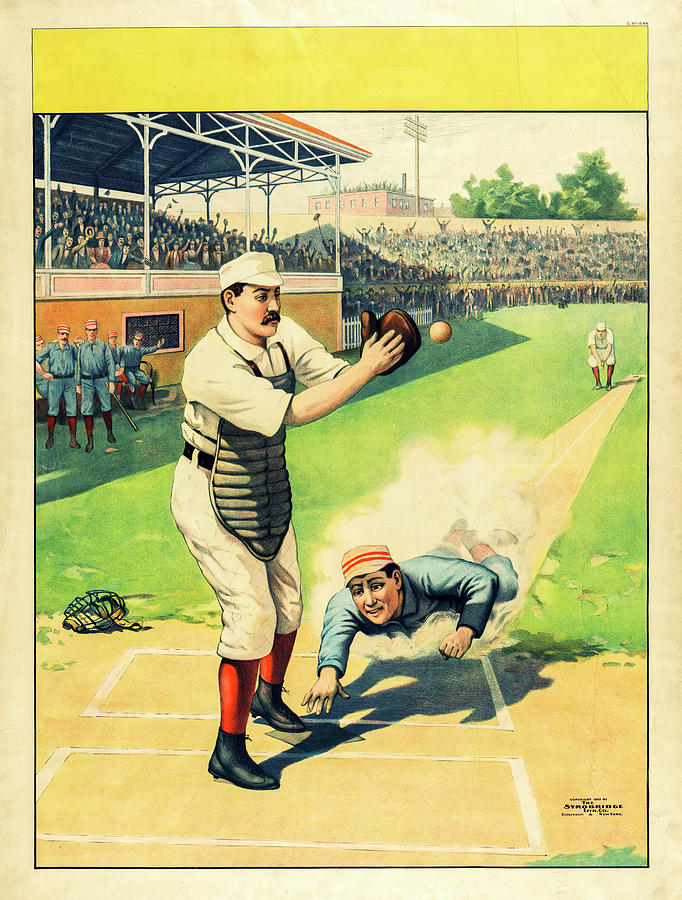 Baseball Vintage Poster 1897 Drawing by Joseph S Giacalone