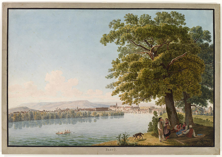 Basel Drawing - Basel, from the North by Johann Jakob Biedermann