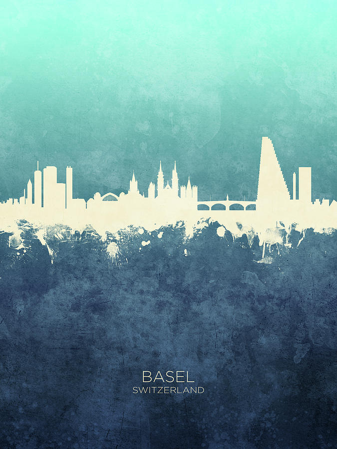 Basel Switzerland Skyline #50 Digital Art by Michael Tompsett