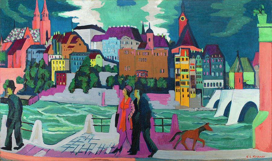 Basel with the Rhine 1928 Painting by Ernst Ludwig Kirchner
