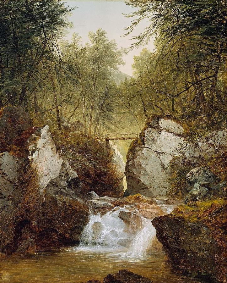 Bash-Bish Falls Massachusetts Painting by JohnFrederickKensett | Fine ...