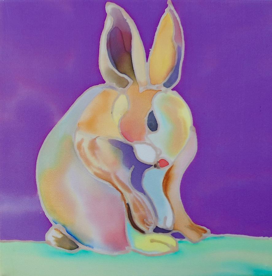 Bashful Bunny Painting by Mary Gorman