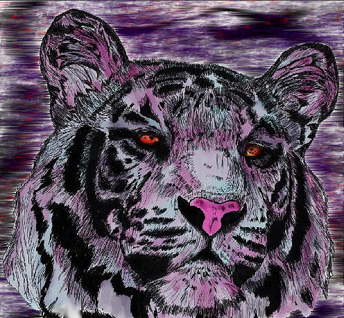 Tiger Digital Art - Bashful Reloaded by Crystal Hubbard Tiger Digital Art - Bashful Reloaded by Crystal Hubbard