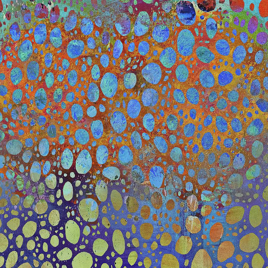 BASIC INSTINCT Abstract Multi Colored Blue Orange Digital Art by Lynnie Lang