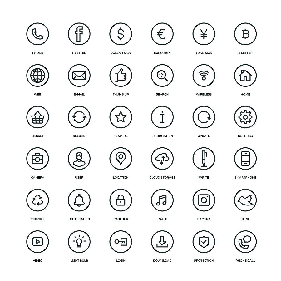Basic Web Icons Drawing by Enis Aksoy