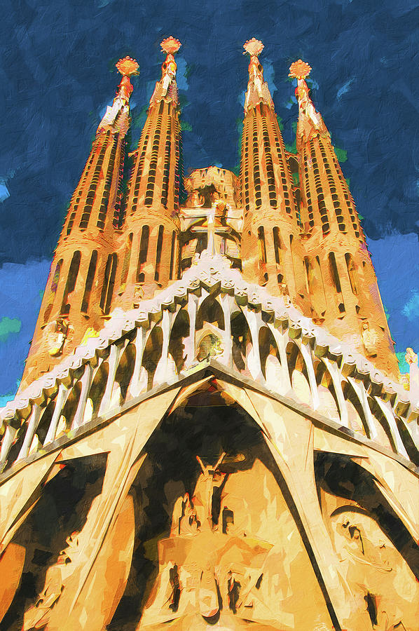 Basilica de la Sagrada Familia - 05 Painting by AM FineArtPrints - Fine ...