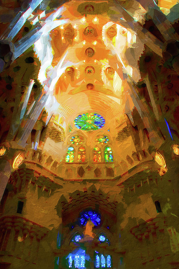 Basilica de la Sagrada Familia - 06 Painting by AM FineArtPrints