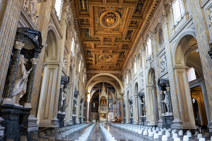 Basilica di San Giovanni in Laterano Interior in Rome Photograph by ...