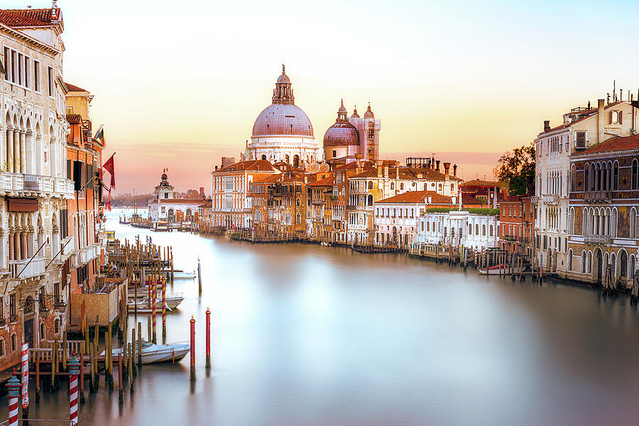 Basilica di Santa Maria della Salute at Sunset, A Venetian Ma Photograph by John Wright Basilica di Santa Maria della Salute at Sunset, A Venetian Ma Photograph by John Wright