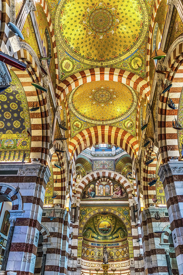 Basilica Mosaics Notre Dame de la Garde Church Marseille France ...