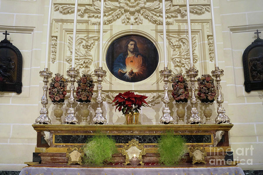 Basilica of Our Lady of Mount Carmel interior Valletta Malta 1 Photograph by Rudi Prott
