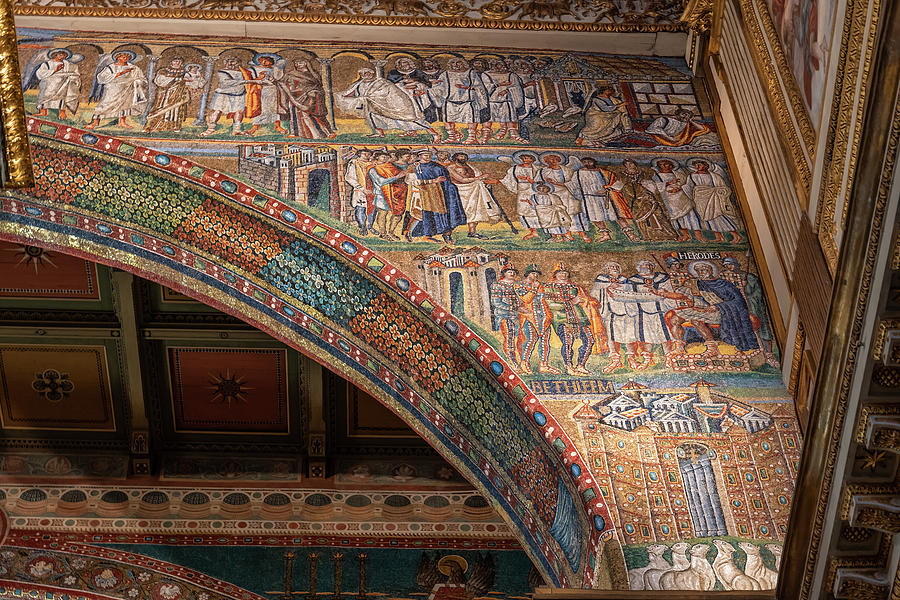 Basilica Of Saint Mary Major Triumphal Arch Mosaics Photograph by Artur Bogacki