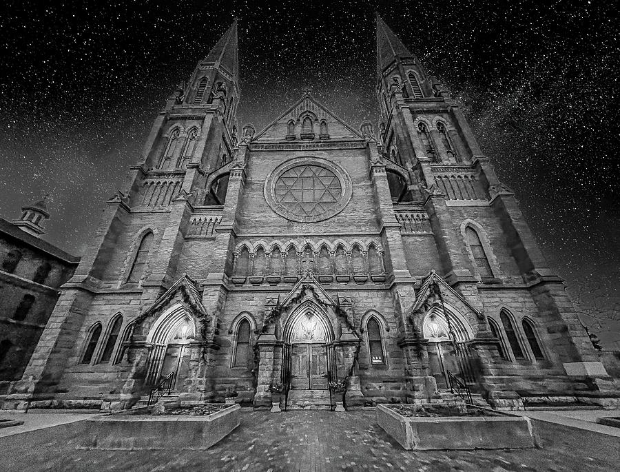 Basilica of Ste. Anne de Detroit IMG_7462 BW Photograph by Michael Thomas