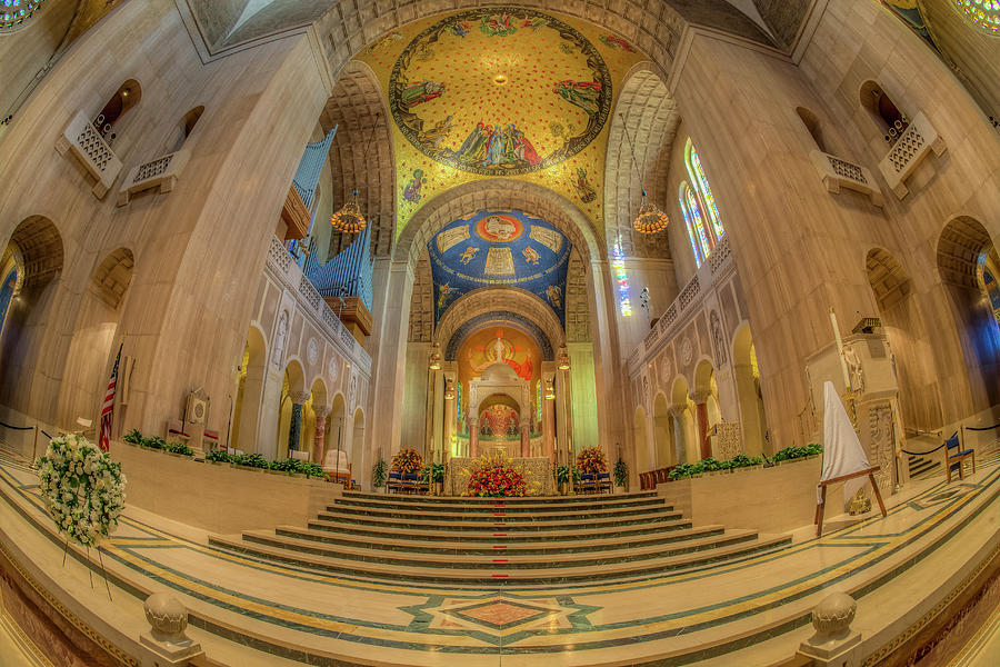 Basilica of the National Shrine Main Altar Photograph by Susan Candelario