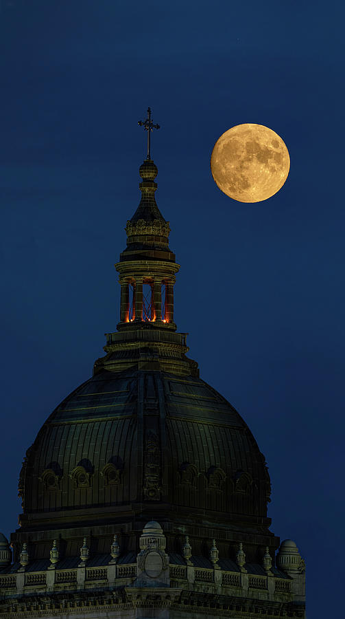 Basilica with Full Moon Photograph by Mark Harrington