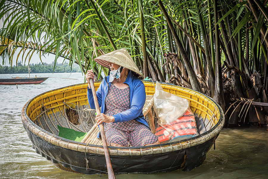 Hoi An Photograph - Basket Boat by Marla Brown