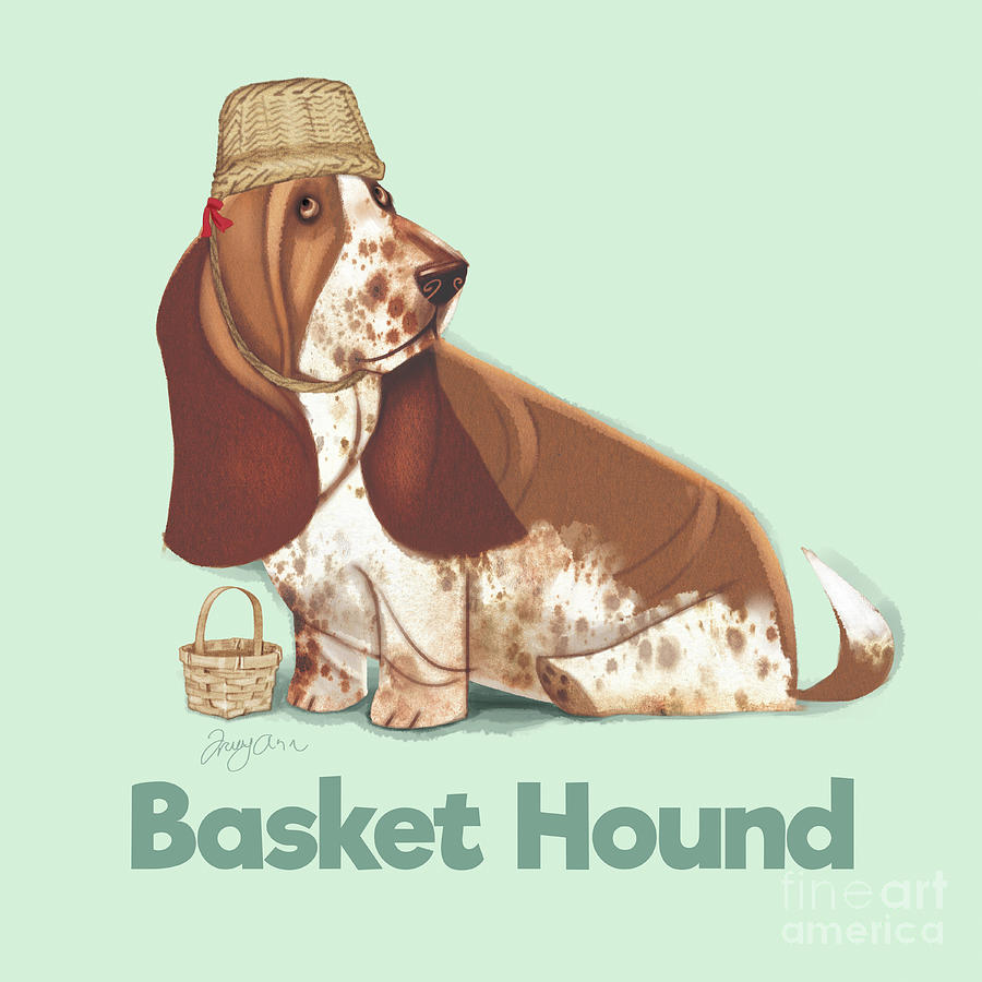 Basket Hound, Bassett Hound Painting by Tracy Herrmann