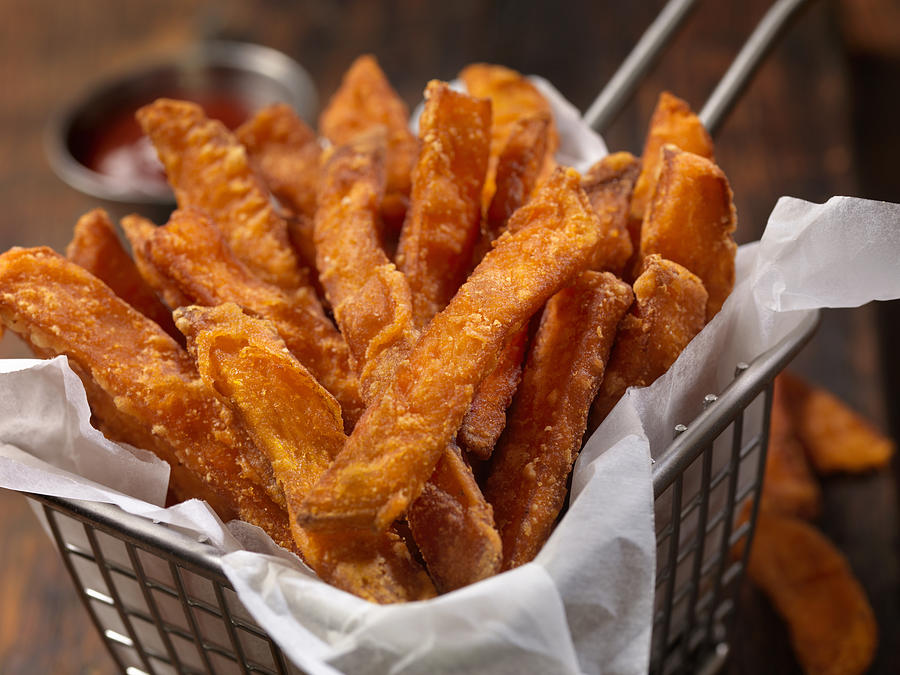 Basket of Sweet Potato French Fries Photograph by LauriPatterson