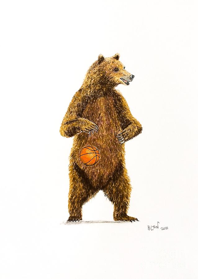 Basketball Bear Mixed Media by Graham Wallwork