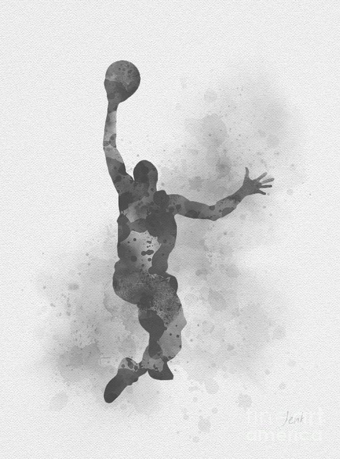 Basketball Black and White Mixed Media by My Inspiration