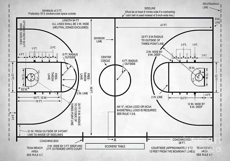 Basketball Court Painting by Turner Frank - Pixels