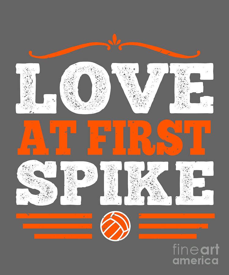 Basketball Digital Art - Basketball Gift Love At First Spike Basket Ball by Jeff Creation