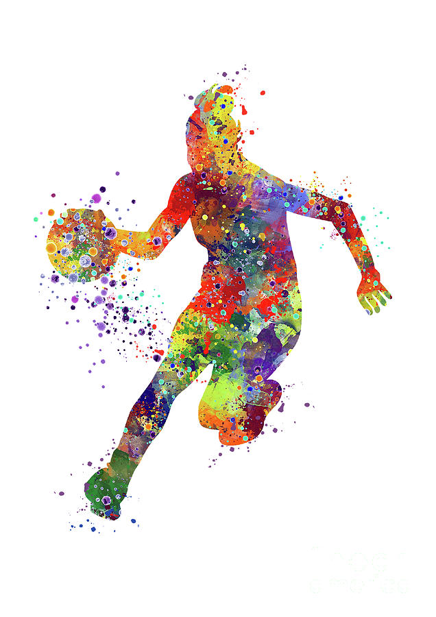 Basketball Girl Player Watercolor Sports Gift Digital Art by White ...
