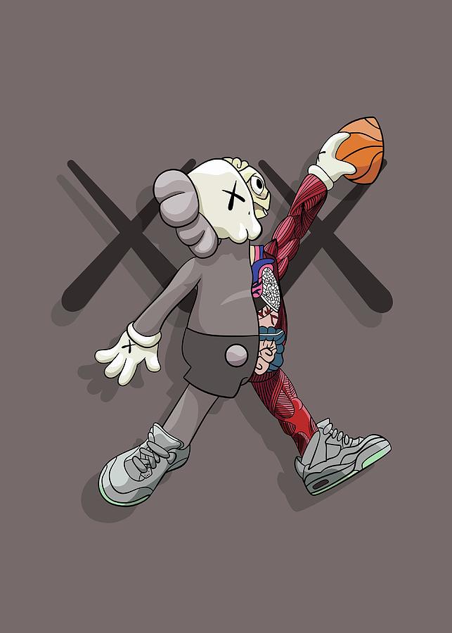 Basketball kaws Digital Art by Agha Raffi - Fine Art America